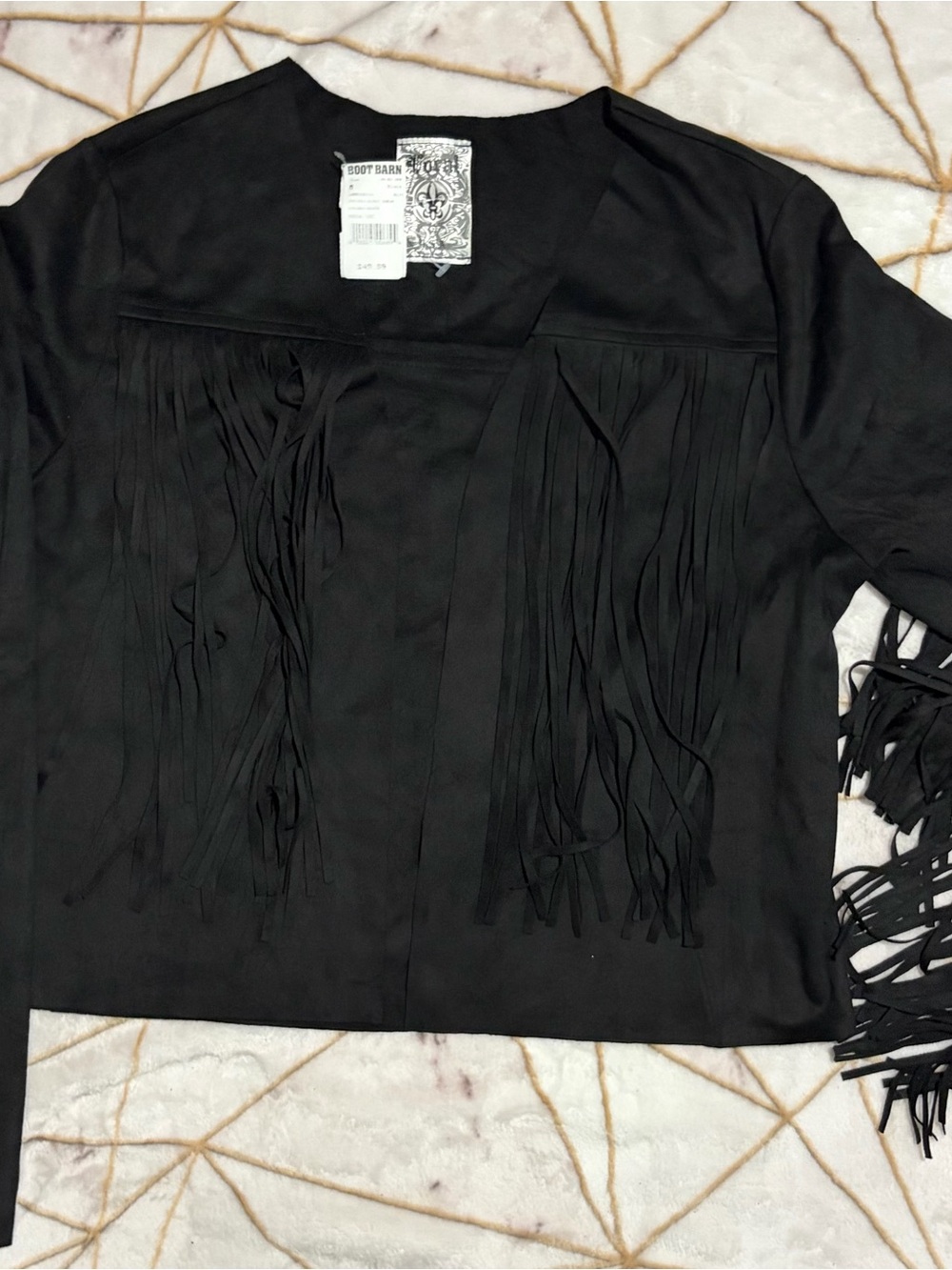 Vocal Black Fringe Leather Jacket